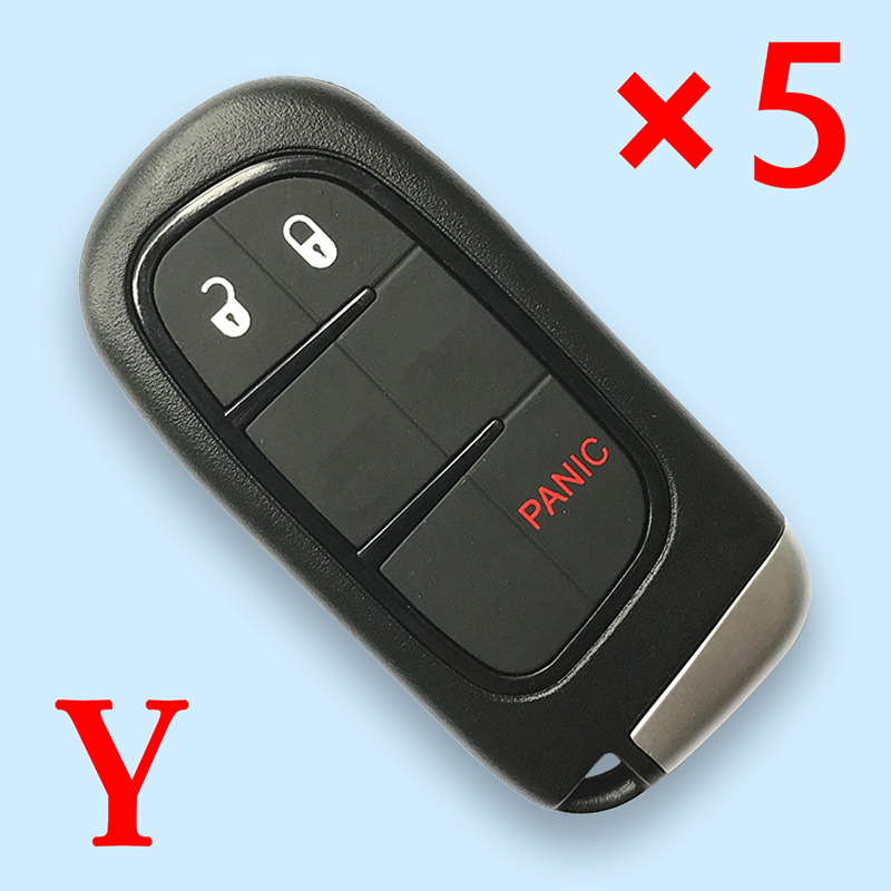 2+1 Buttons Smart Key Shell for Chrysler - with Chrysler Logo - Pack of 5