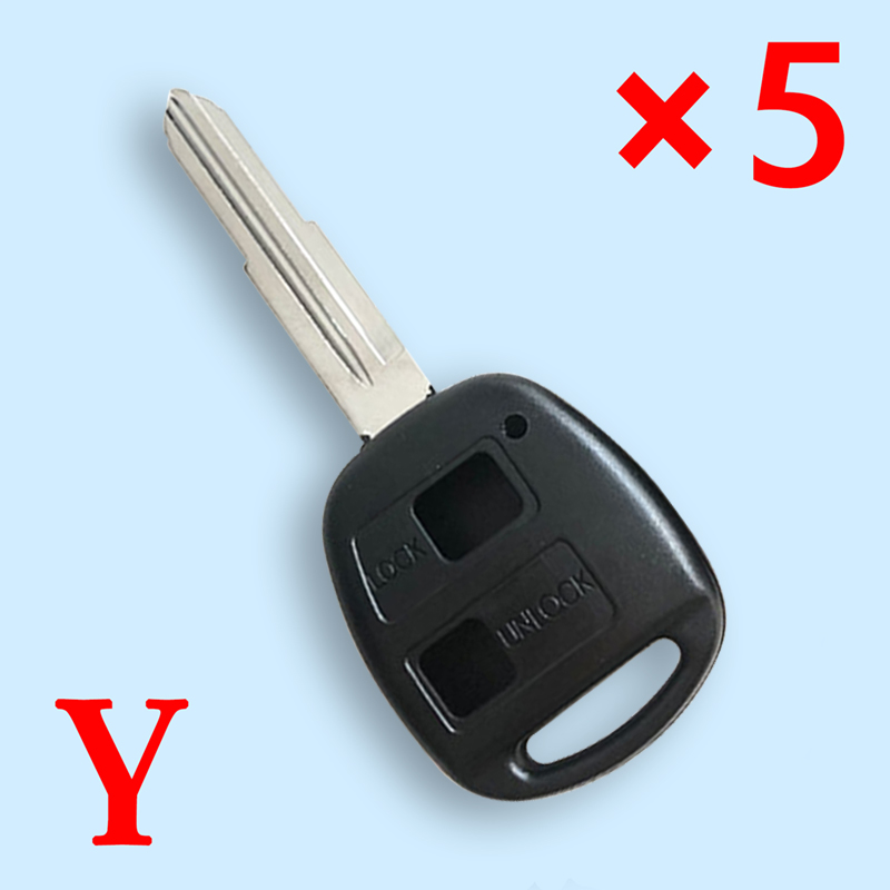 2 Buttons Key Shell 2014 for Toyota Yaris with Right Side Blade - Pack of 5