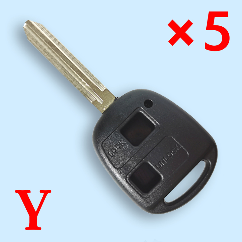 2 Buttons Remote Key Shell with TOY43 Blade for Toyota - 5 pcs