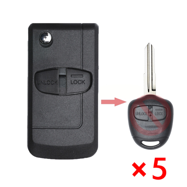 Modified Remote Key Shell 2 Button For Mitsubish Grandis Outlander - pack of 5 