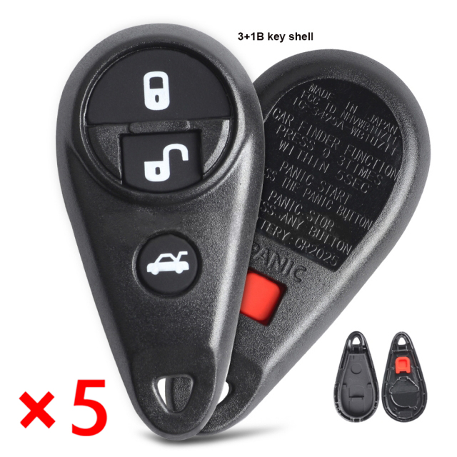 Replacement Remote Key Shell Fob 3+1 Button for Subaru B9 Tribeca Forester Impreza - pack of 5 