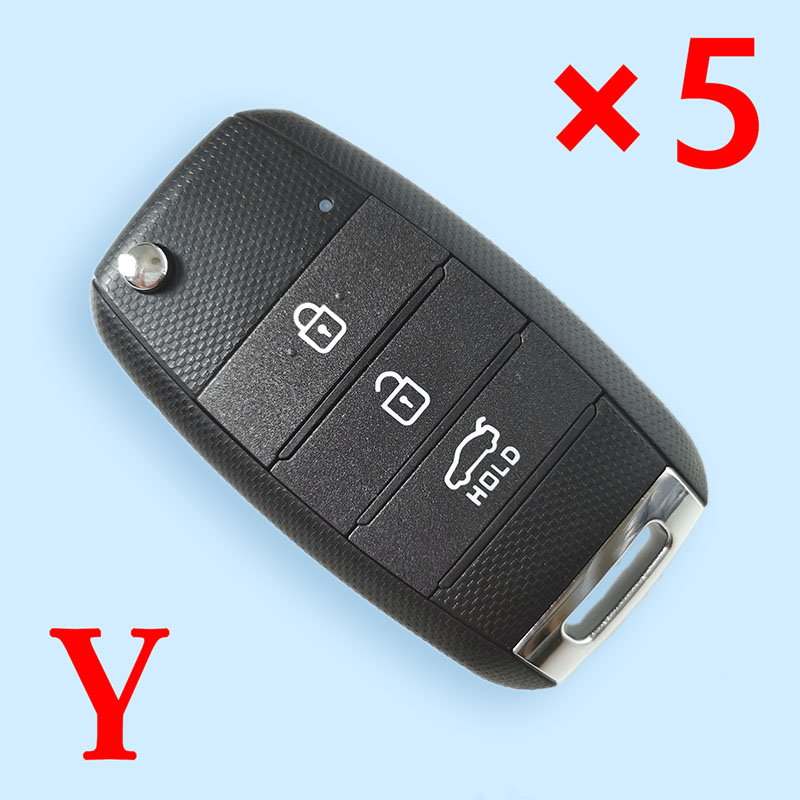 3 Buttons Remote Folding Flid Key Shell For KIA K2 K3 K5 Rio Sorento Carens Ceed Stonic Cerato Rio with TOY40 middle groove blade --5pcs