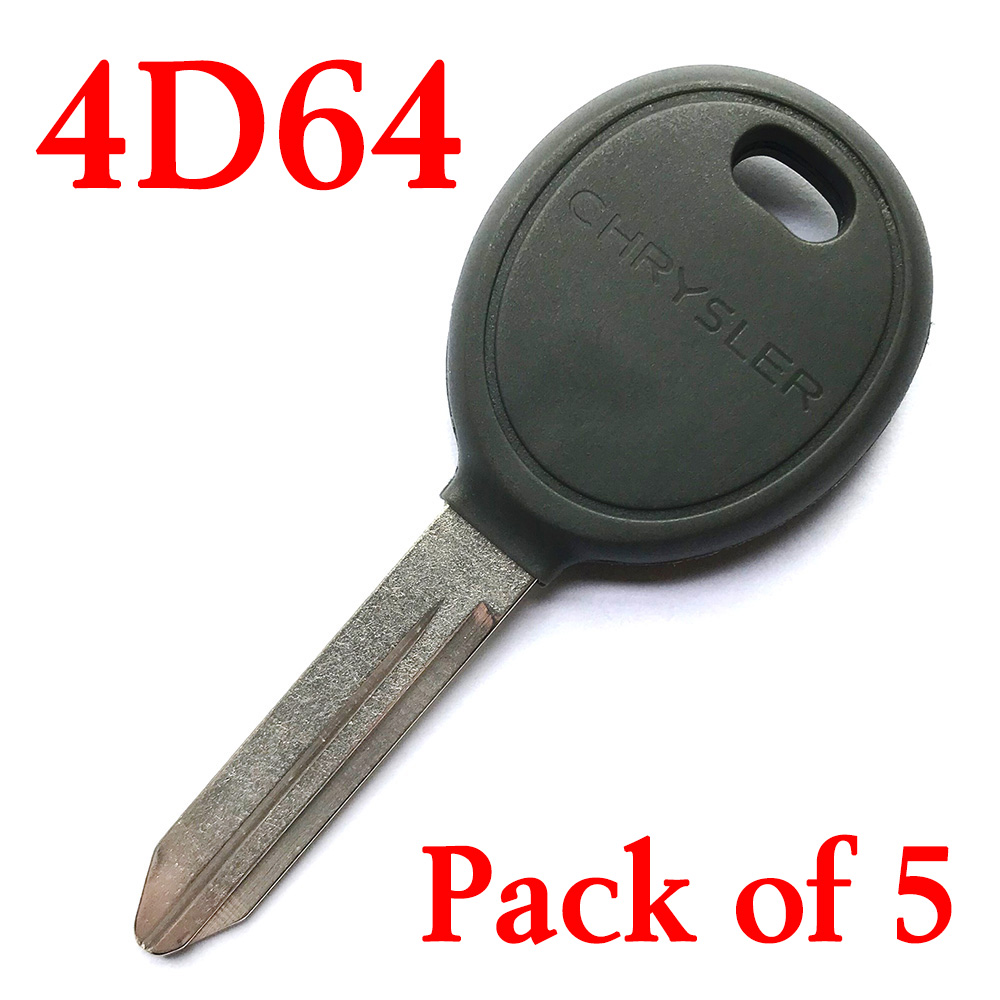 4D64 Transponder Key for Chrysler Dodge Jeep ( Bundle of 5 )