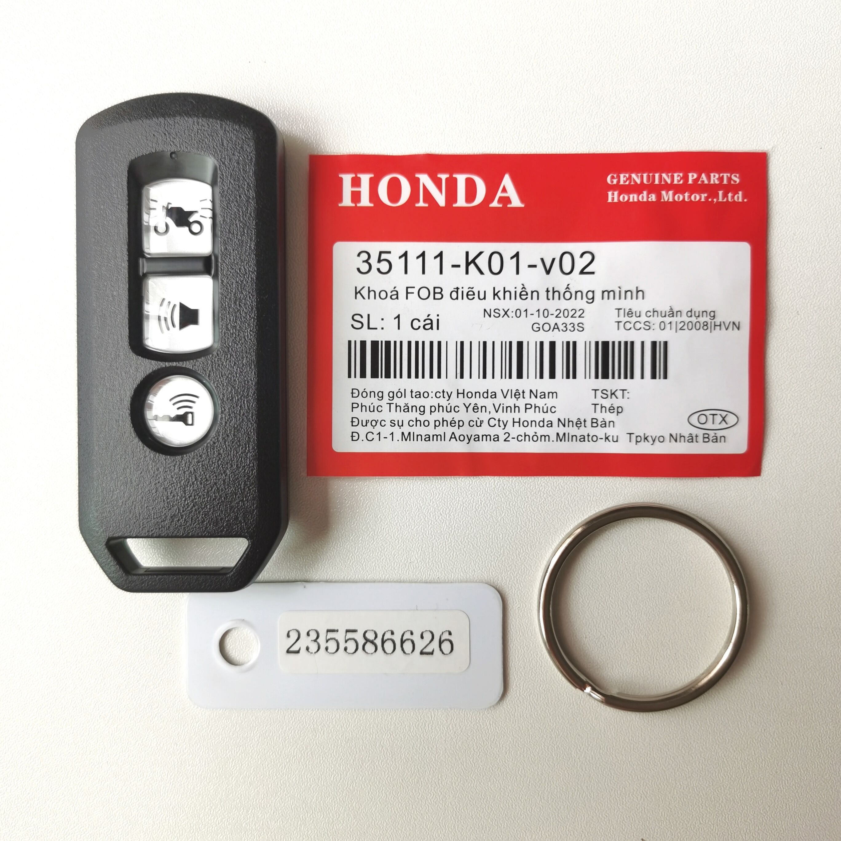 Original 433 MHz Smart Key for Honda Motorcycle -K96JO PCX150 - K01