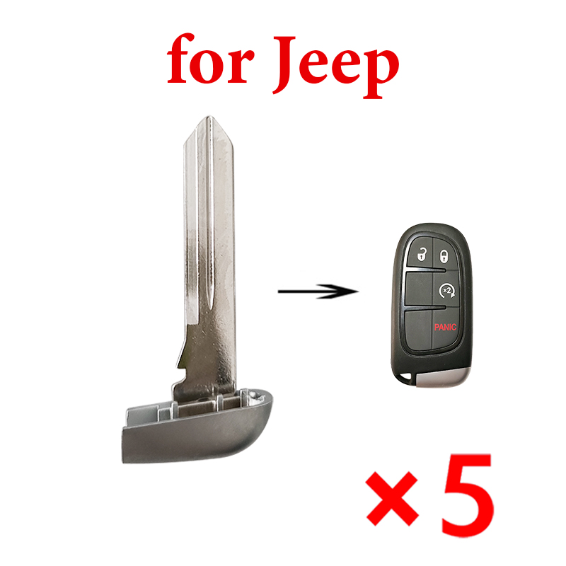 Smart Emergency Key Blade for Chrysler Jeep Dodge - Pack of 5