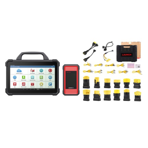 Launch X-431 PAD VII 7 Elite Automotive Diagnostic Tool + Heavy Duty Truck Software License And Adapters