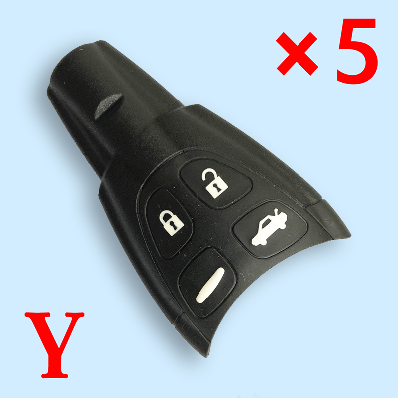 4 Buttons Car Key Case Shell Fob For SAAB 93 95 9-3 9-5 WF 4 Soft Button Replacement Keyless Entry Remote Key Shell (5pcs)