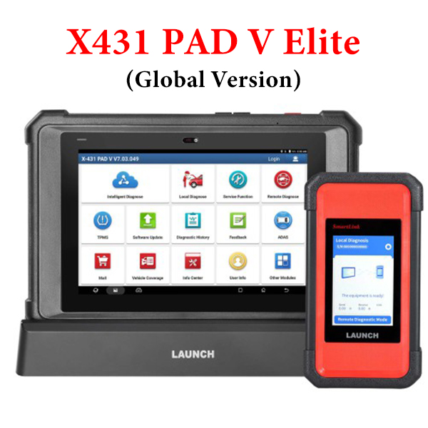[Global Version] 2024 Launch X431 PAD V Elite J2534 Tool With New Smartlink C Support ECU/ECM Online Program Topology Map CANFD/DoIP and 60+ Services