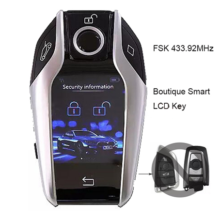 Modified Boutique Smart LCD Key for BMW Support CAS4 / CAS4+ / EWS5 / FEM / BDC FSK 433MHz  FCCID: YGOHUF5662, HUF5767, 5WK49861