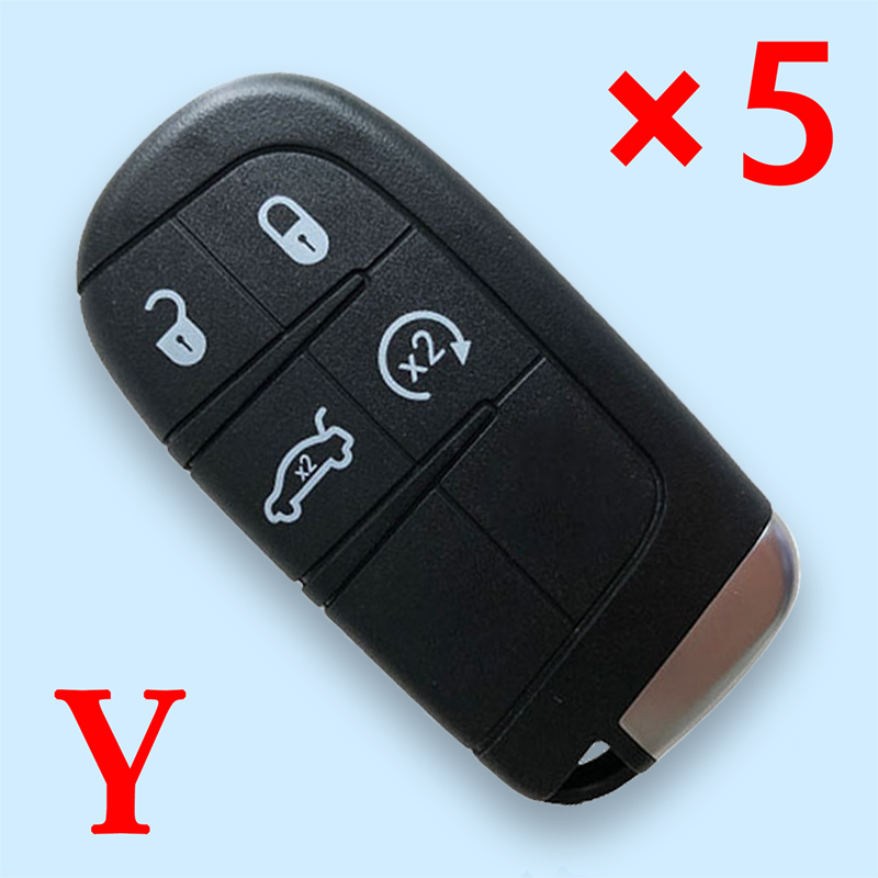 4 Buttons Smart Proximity Key Shell for Jeep - with Jeep Logo - Pack of 5