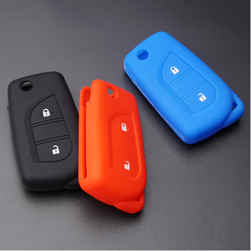 2 Buttons Silicone Protective Key Cover Case For Toyota - Pack of 5
