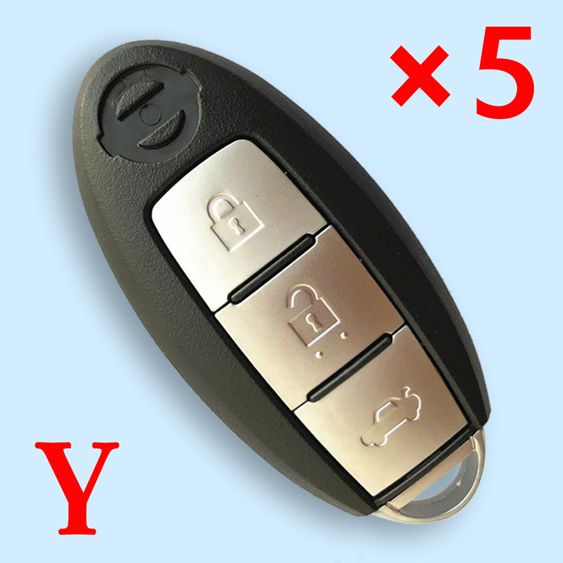 3 Buttons Remote Key Shell for Nissan - Pack of 5