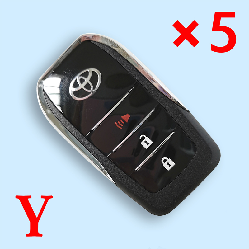 Upgraded Flip Remote Shell Case Fob TOY43 2+1 Button for Toyota Alvon Camry Corolla RAV4 Venza Yaris B71TA- pack of 5 