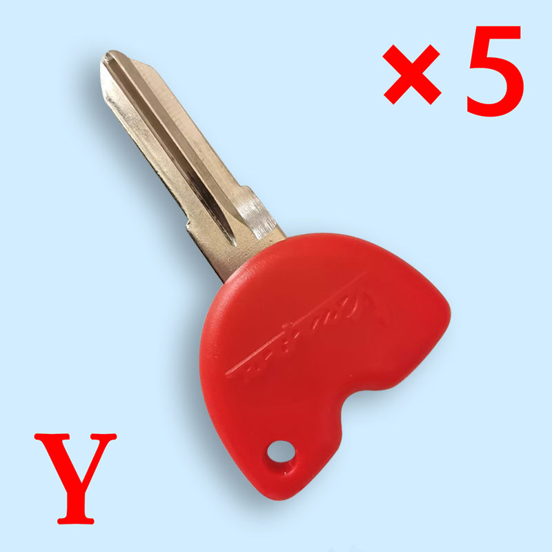 Motorcycle Transponder Key Shell for Vespa Red - Pack of 5