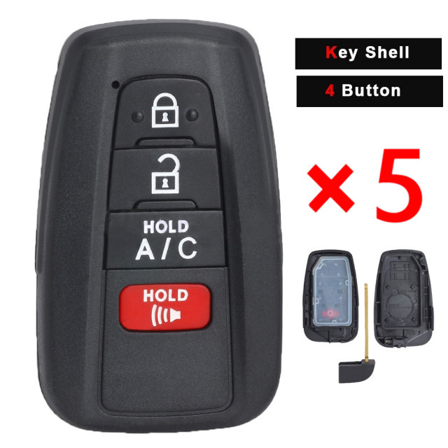 Remote Key Shell Case for Toyota Prius Prime 2017 18 2019 2020 2021 HYQ14FBE- pack of 5 