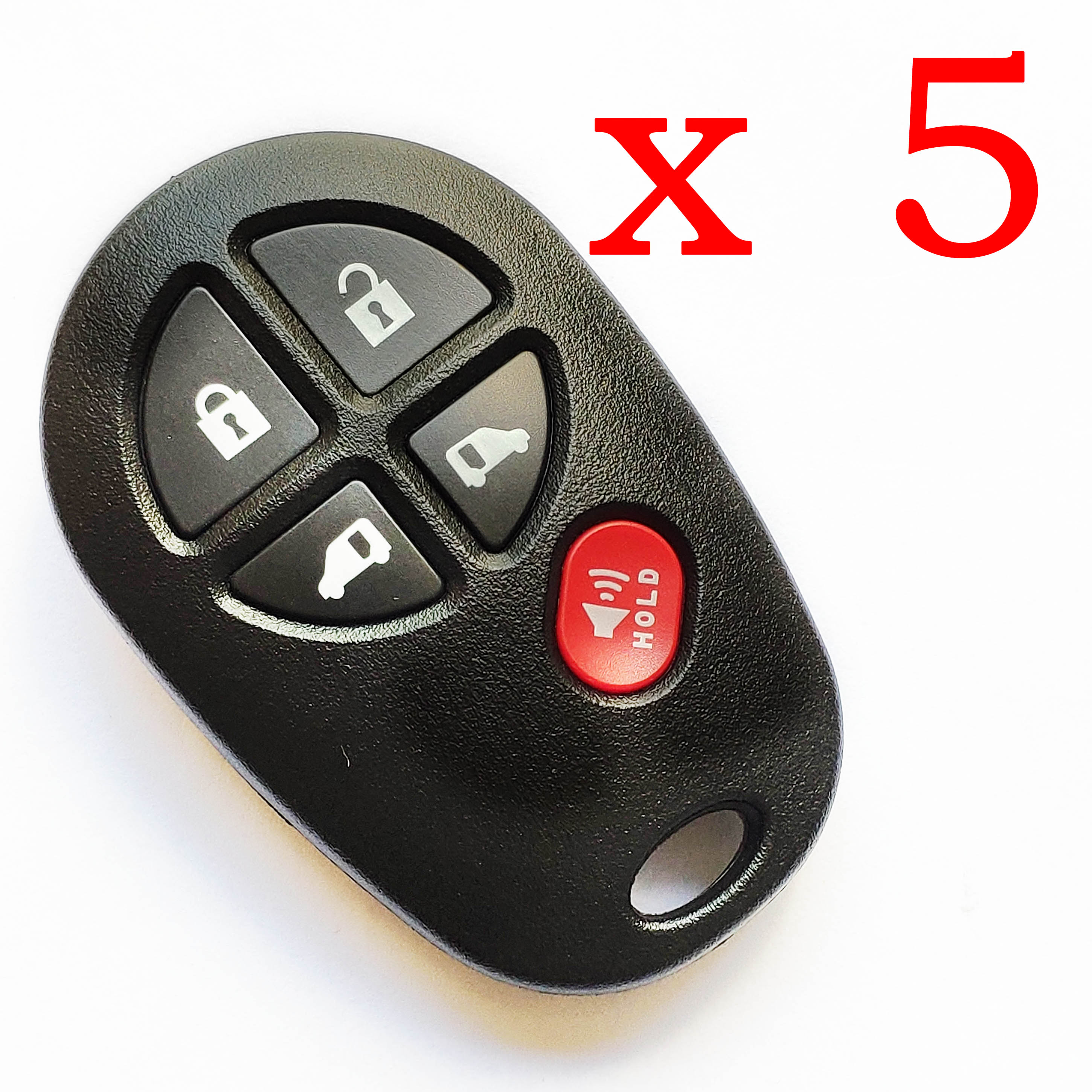 5 pieces Xhorse VVDI Toyota 4+1 Buttons Universal Remote Control - XKTO08EN