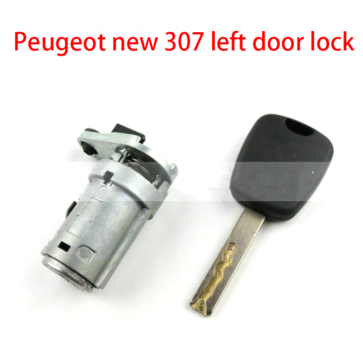 Peugeot's new 307 left door lock -- logo 307 main driver central control door lock cylinder key with side slot lock