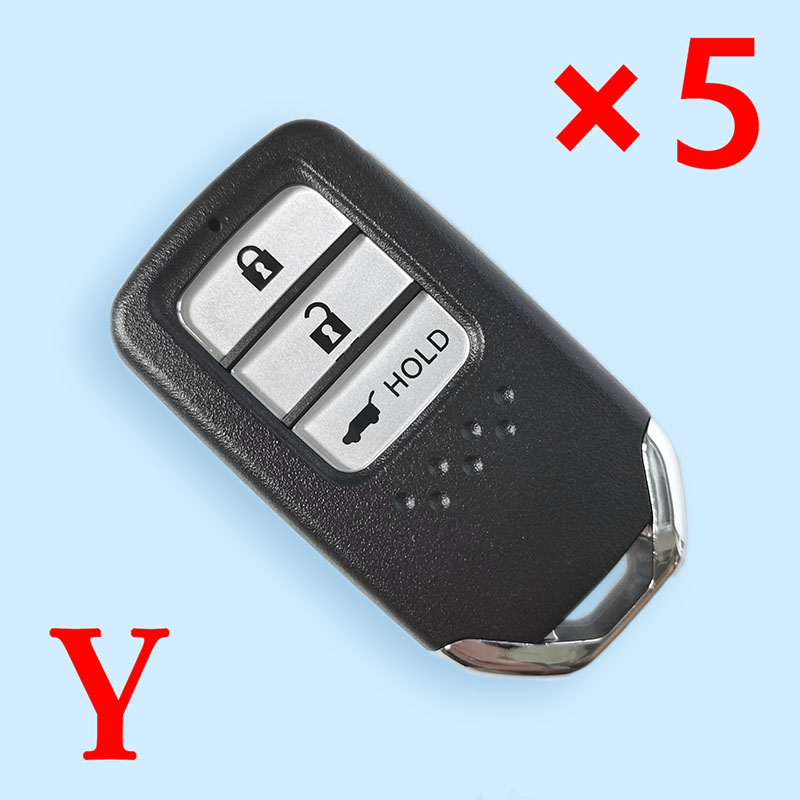 Smart Remote Car Key Shell Case 3 Buttons For Honda Fit Civic City C-RV Accord Fob Insert HON66 Blade - 5 pcs