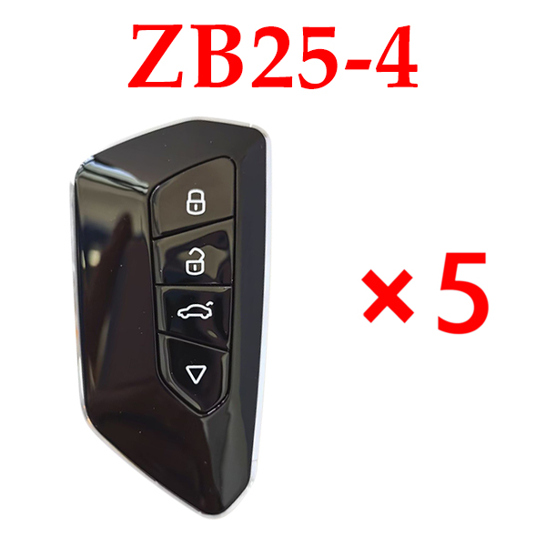 Keydiy KD Universal Smart Remote Key 4 Buttons VW Type ZB25-4 - Pack of 5