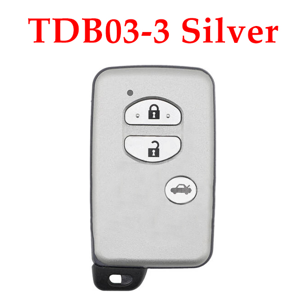 KeyDiy KD Toyota Universal Smart Remote Key 3 Buttons With Silver Key Shell TDB03-3