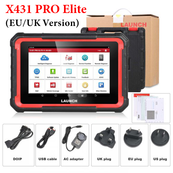 [EU/UK Version] New Launch X431 PRO ELITE Auto Full System Car Diagnostic Tools CAN FD Active Tester OBD2 Scanner