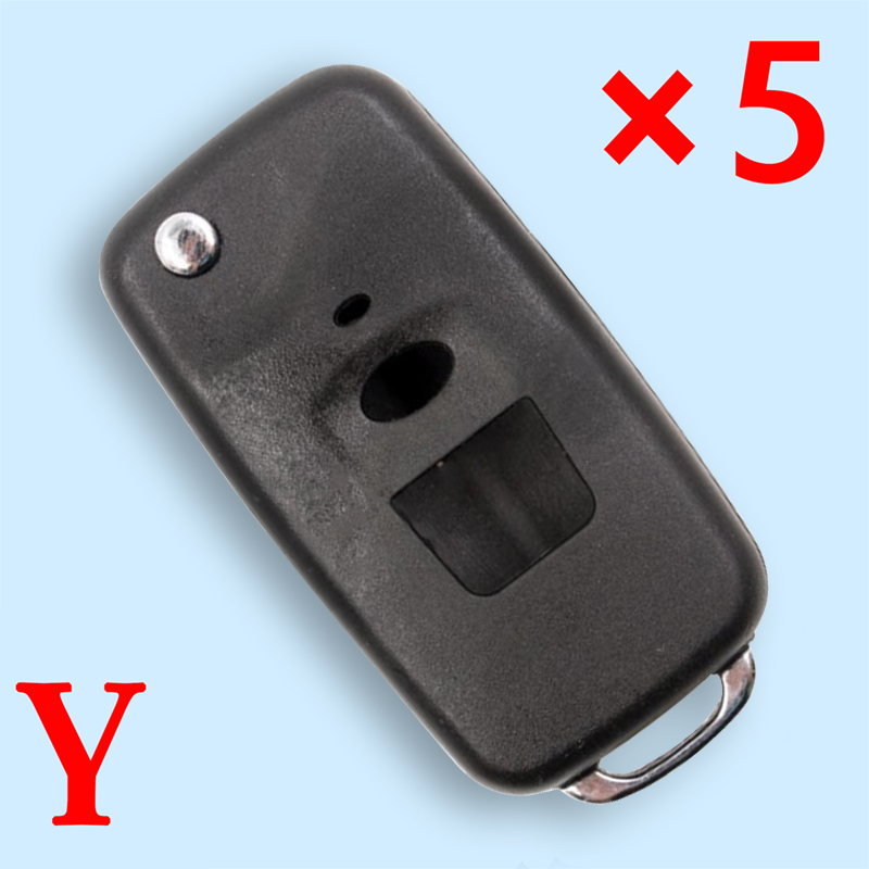 Modified Folding Remote Key Shell Case Fob 2 Button for Hyundai Elantra Santa Fe - pack of 5 