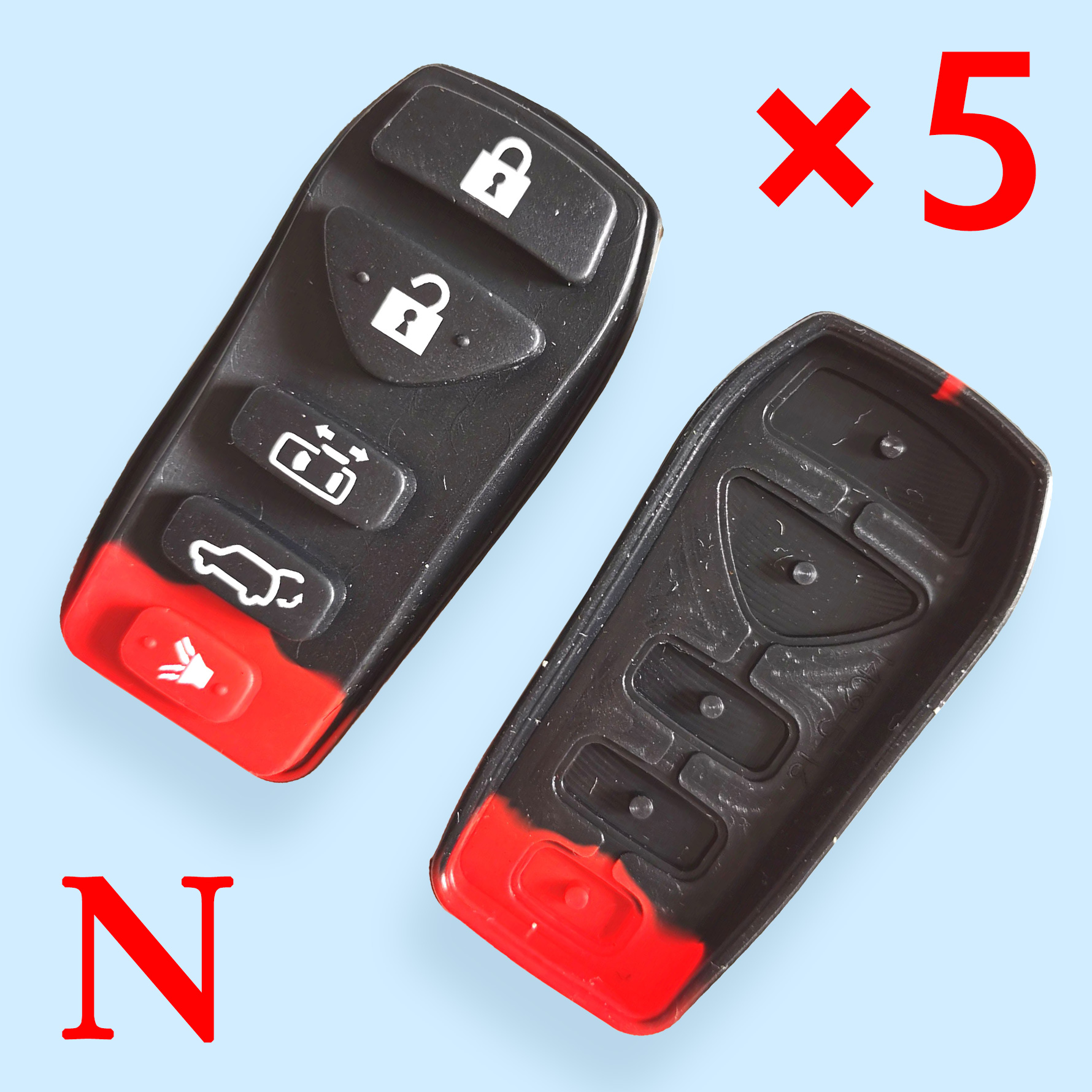 5 buttons Key Rubber Pad for Nissan - Pack of 5
