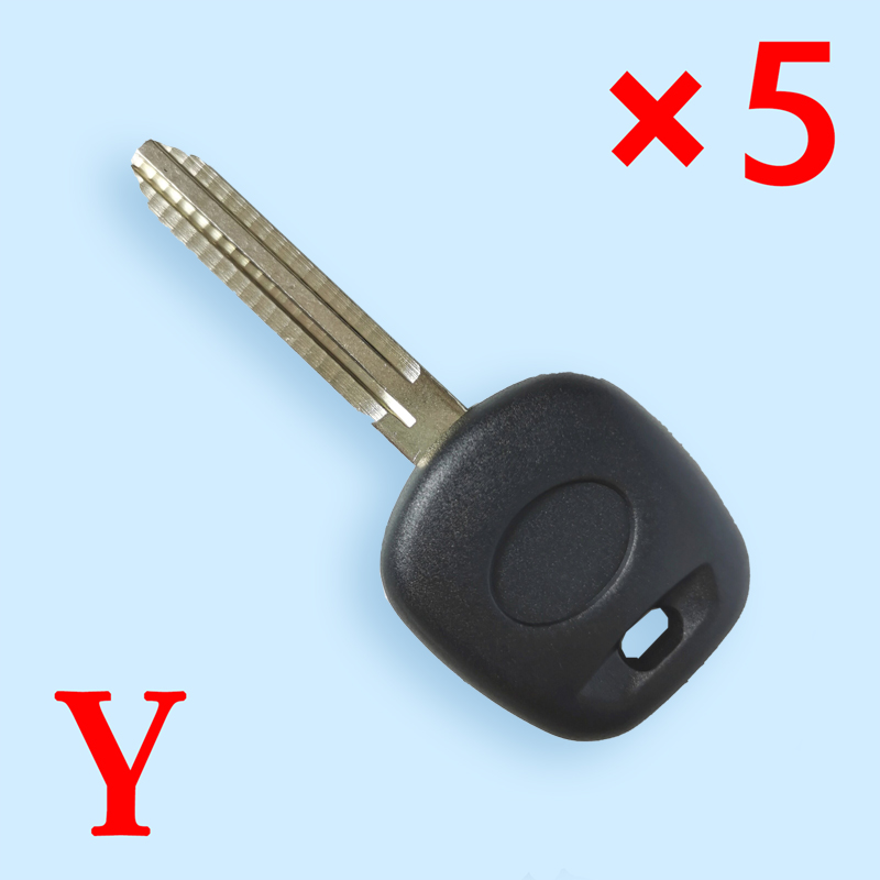 TOY43 Transponder Key Shell for Toyota with Double Side Logo - Pack of 5
