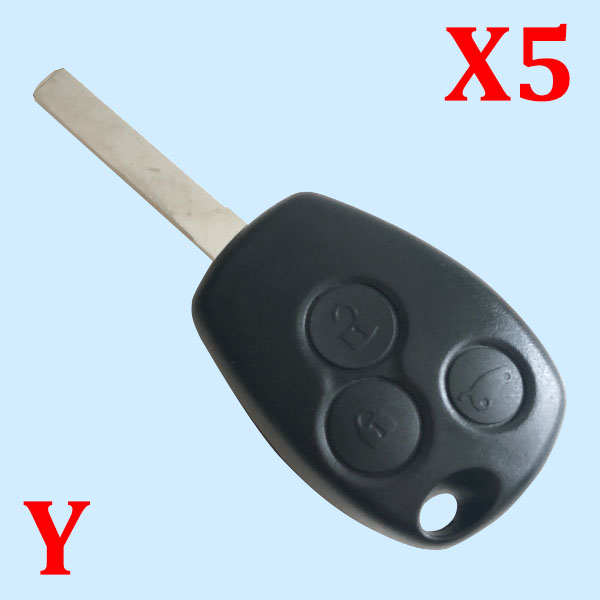 3 Buttons Remote Key Shell VA6 for Renault - Pack of 5
