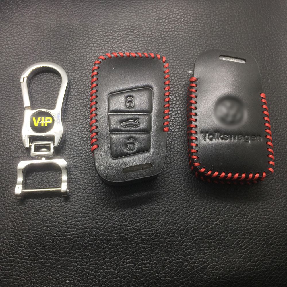 Leather Case for Volkswagen Magotan 2017 Smart Card Car Key - 5 Sets
