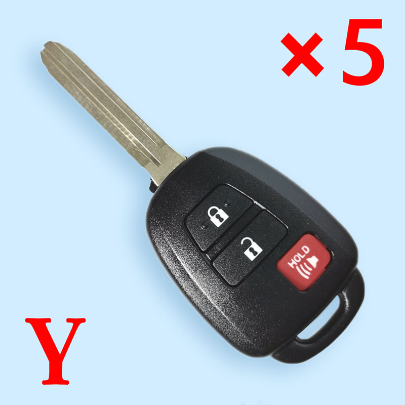 Remote Key Case Shell 3 Button Fits for Toyota Scion HYQ12BDM HYQ12BDP GQ4-52T - pack of 5