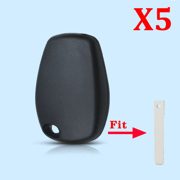 For Renault Logan No Button Remote Key Shell Case Fob Auto Key Case Without Blade - 5pcs