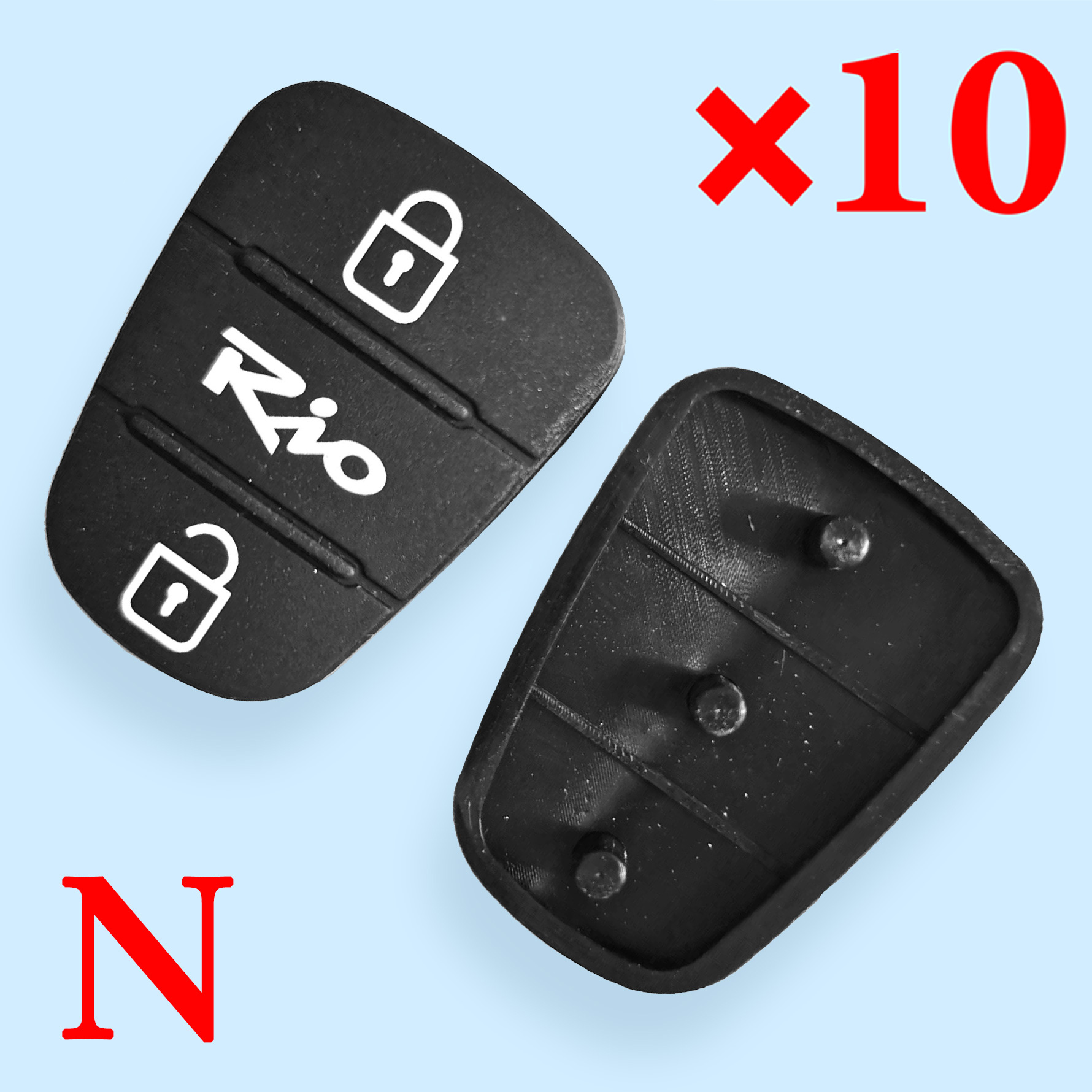 3 button Remote Keys Rubber Button Pad for Kia Rio 10 pcs