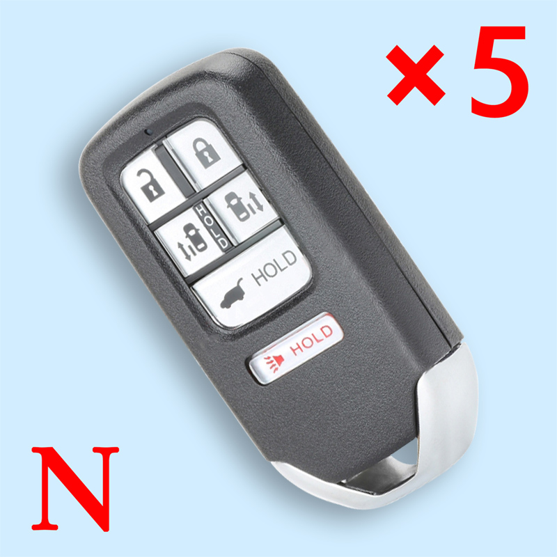 Replacement Remote Key Shell Fob 6B for Honda Odyssey 2014-2017 - FCC: KR5V1X- pack of 5 