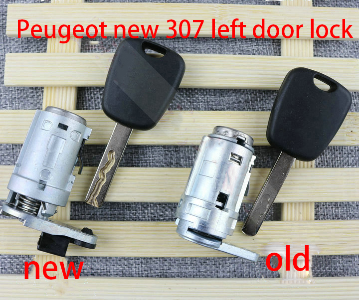 Peugeot new 307 car door lock cylinder old logo 307 driver's door lock cylinder change teeth repair lock cylinder with car key