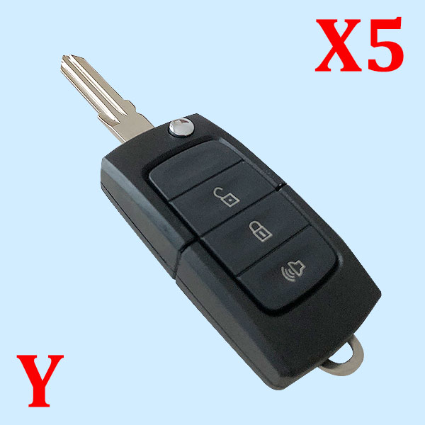 3 buttons Folding Key Cover Remote Case Fob for Ford without logo - 5pcs