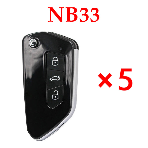 Keydiy KD Universal Flip Remote Key 3 Buttons VW Type NB33 - Pack of 5