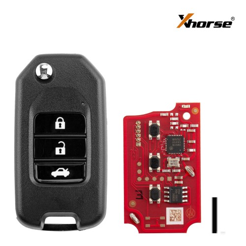 XHORSE XKHO20EN Second Generation Wire Remote Key for Honda Flip 3 Buttons - Pack of 5