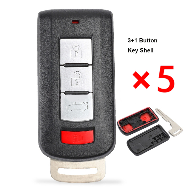 Remote Key Shell 3+1 Button for Mitsubishi Outlander Lancer Eclipse Galant - pack of 5 