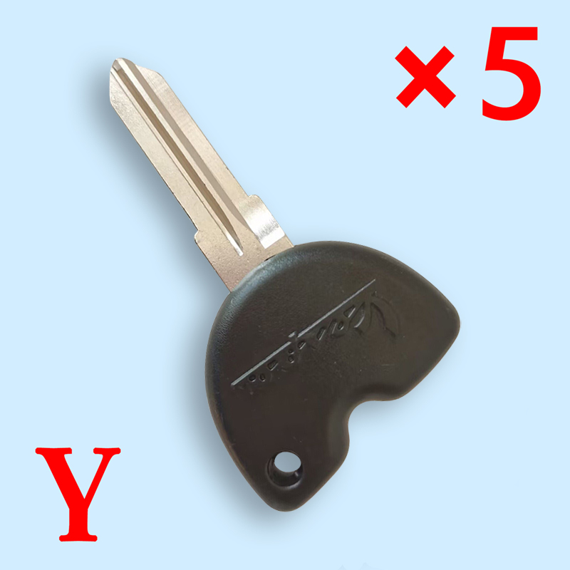 Motorcycle Transponder Key Shell for Vespa Black - Pack of 5