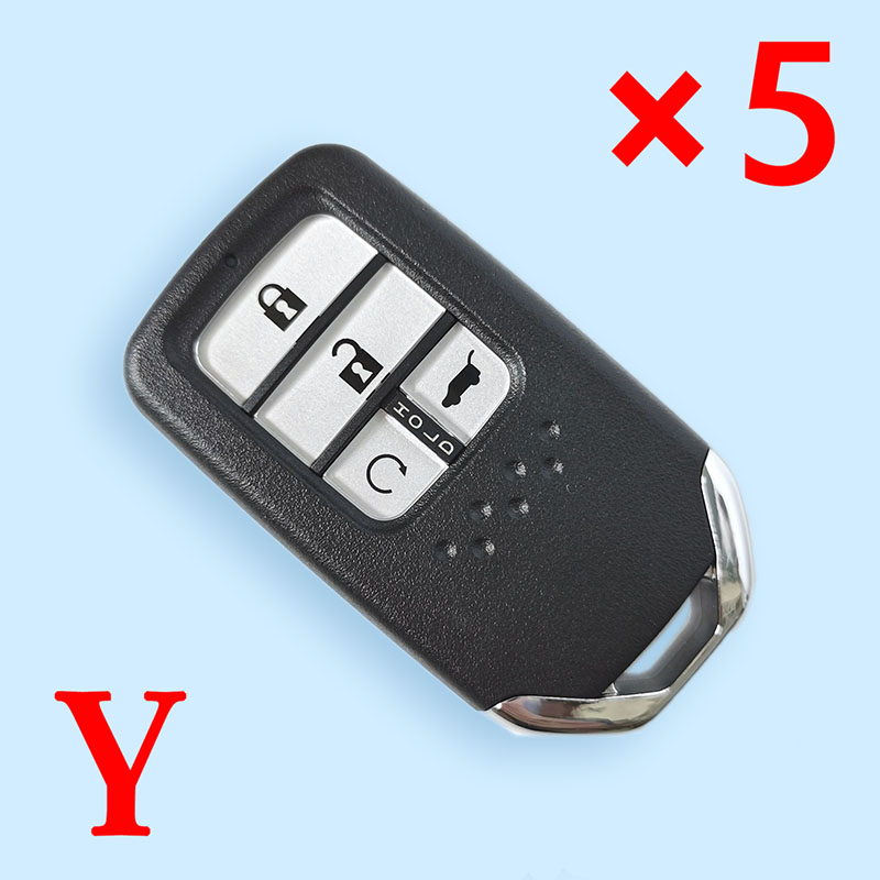 Smart Remote Car Key Shell Case 4 Buttons For Honda Fit Civic City C-RV Accord Fob Insert HON66 Blade - 5 pcs