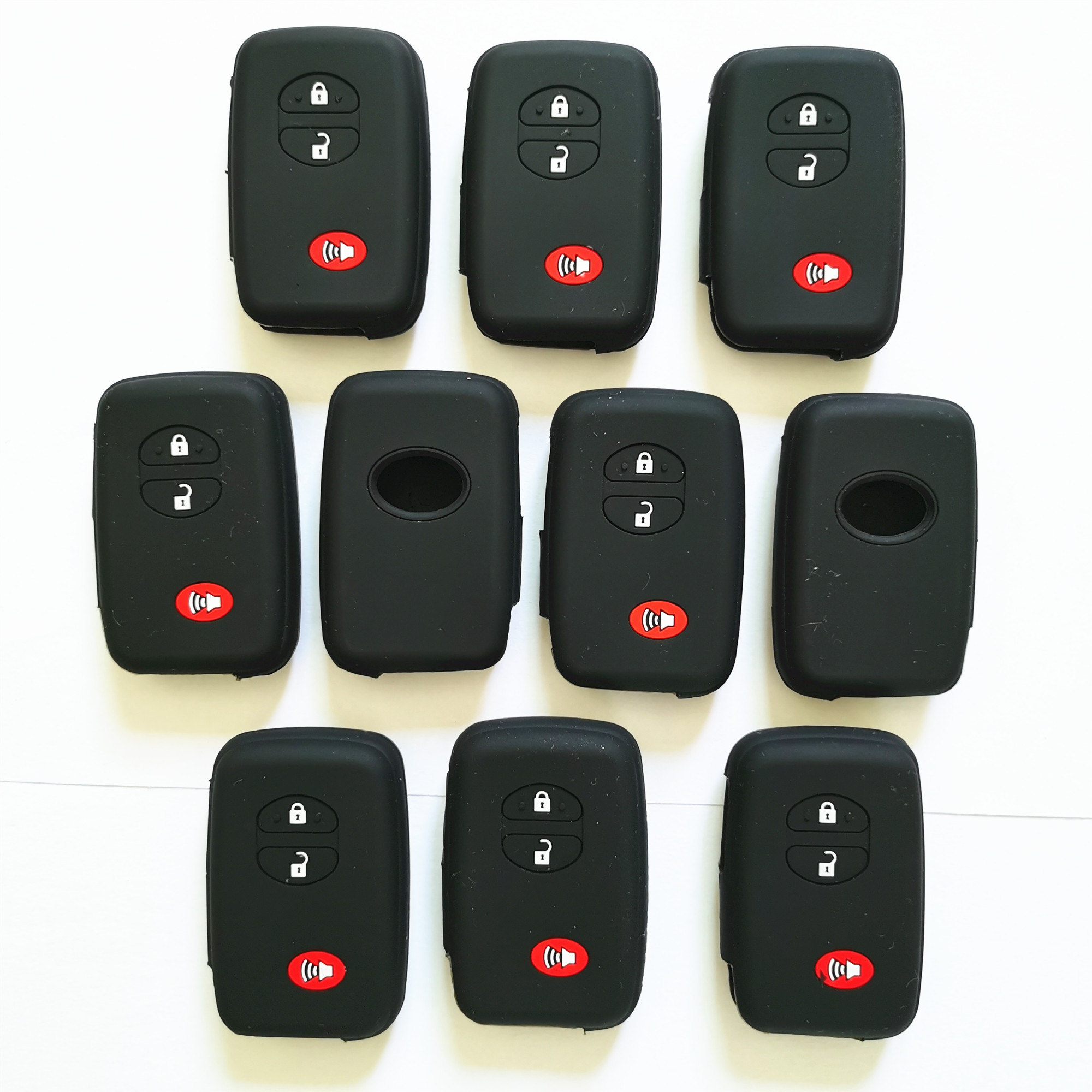( Pack of 10 ) Silicone Cover Case for Toyota 3 Buttons Car Keys