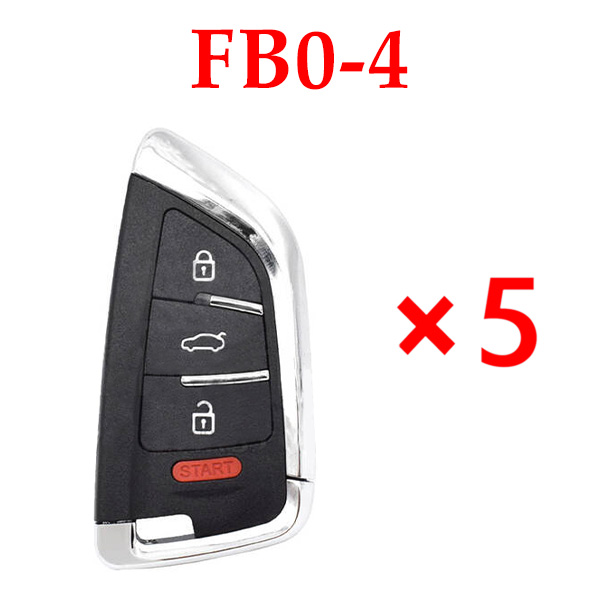 Keydiy KD Universal Luxury Garage Remote Key 3+1 Buttons BMW Type FB0-4 - Pack of 5