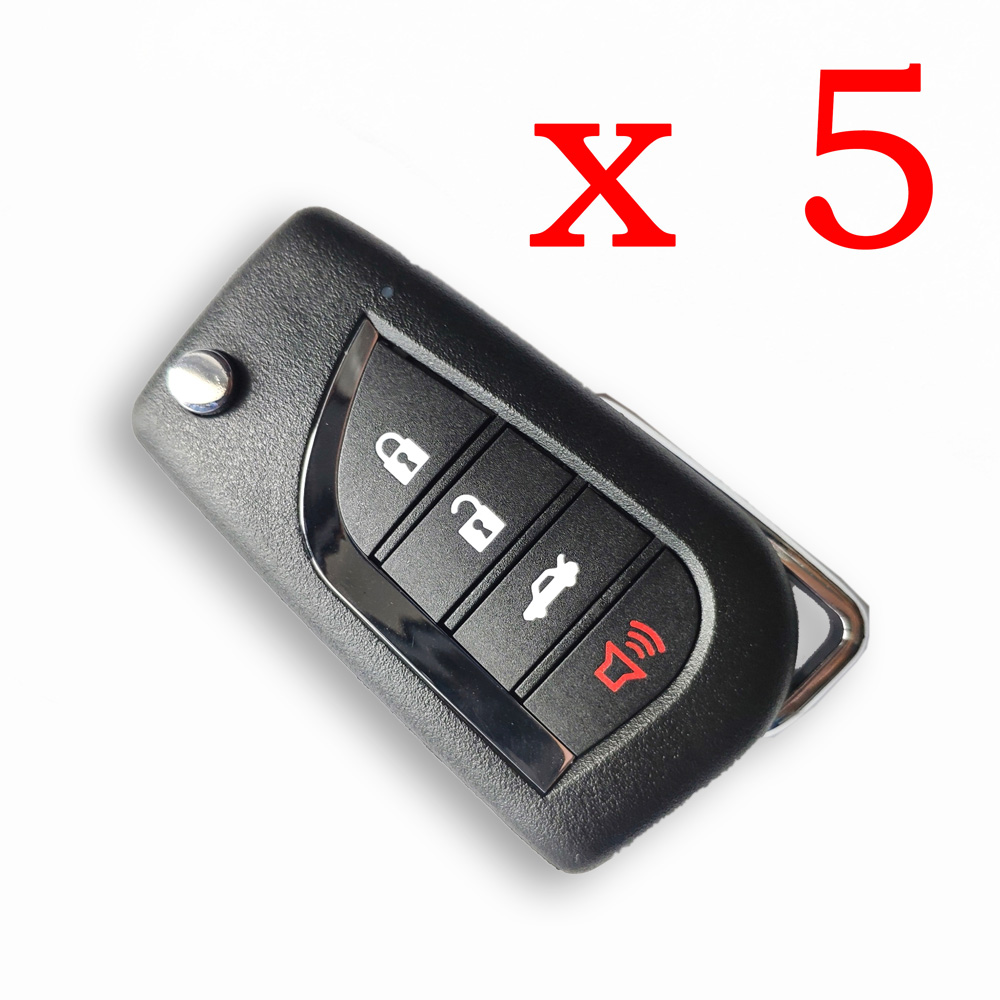 Xhorse VVDI Toyota Type Universal Remote Control 3+1 Buttons - XKTO10EN - Pack of 5