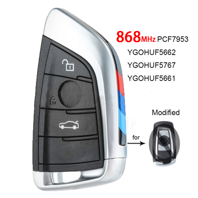 868 MHz Modified Smart Proximity key for BMW 3 5 7 Series / CAS4 CAS4+ FEM System