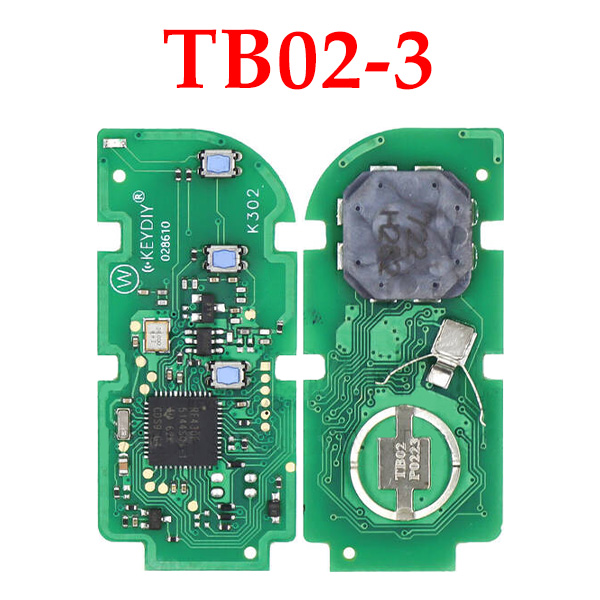 KeyDiy TB02-3 Toyota Lexus Universal Smart Key PCB - 3 Buttons with 8A Chip