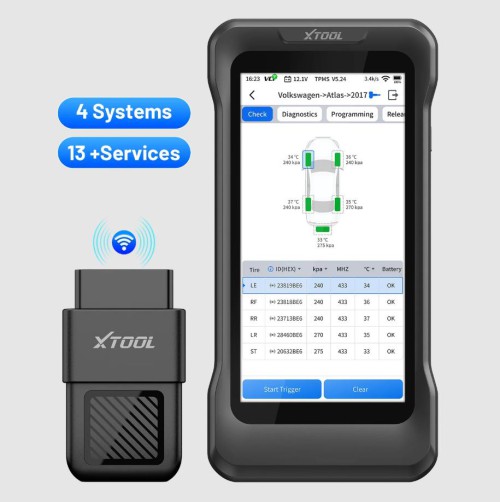 XTOOL TP380 Handheld Automotive TPMS Diagnostic Tool with 13 Special Functions 4-system Diagnostics Scanner Lifetime Free Updates