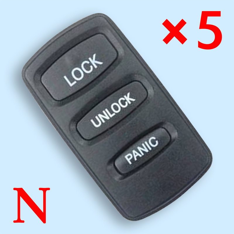 3 Buttons Remote Key Shell for Mitsubishi Pajero - Pack of 5