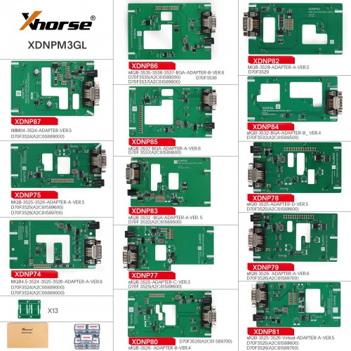 Xhorse XDNPM3GL MQB 48 Solering-Free Adapters Set / No Disassembly