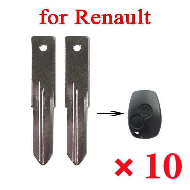 VAC102 Uncut Key Blade For Renault Key Shell Blank Replacement Flip Folding Remote Key Blade Blank - 10 pcs 